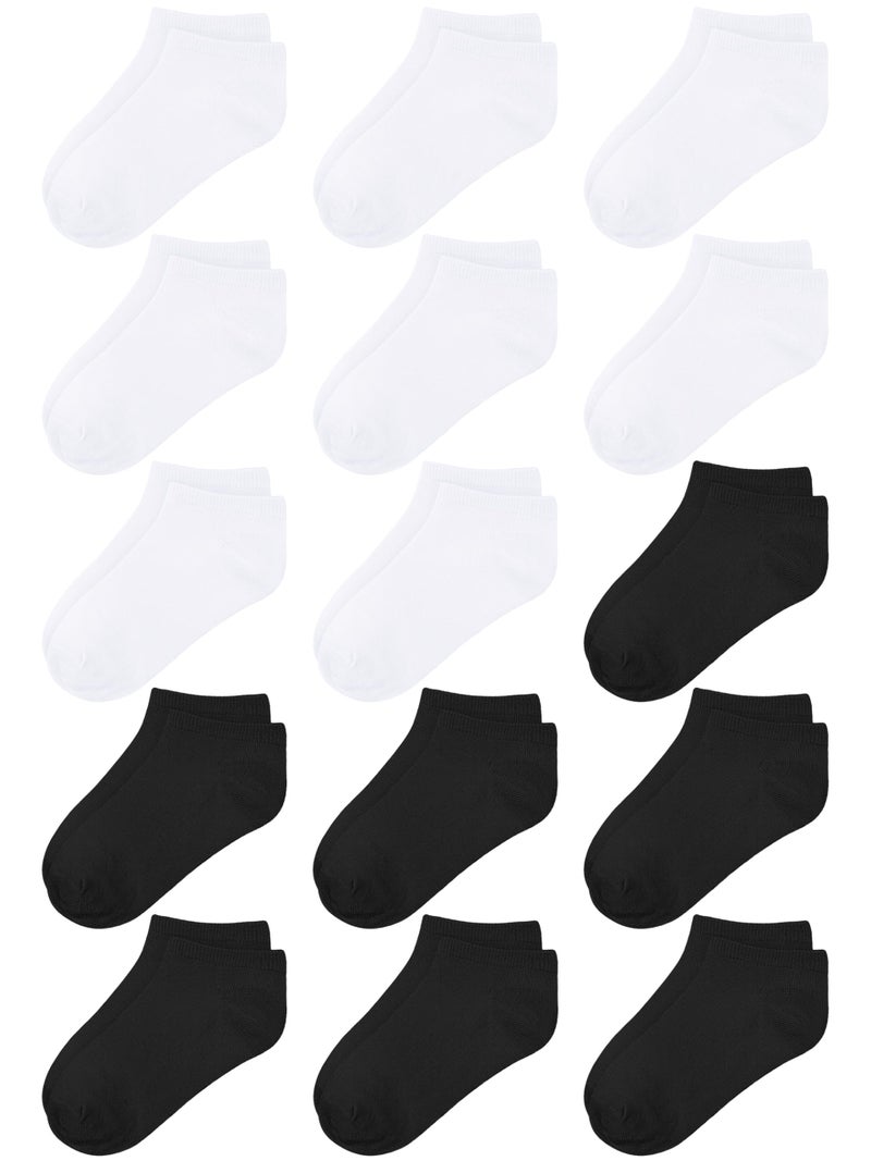 Cooraby 15 Pack Kids' Half Cushion Low Cut Athletic Ankle Socks Boys Girls Ankle Socks - Image 1